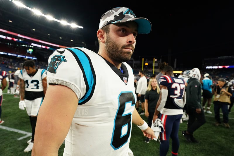 Baker Mayfield and the Panthers will wear their white uniform tops in Week 1. 