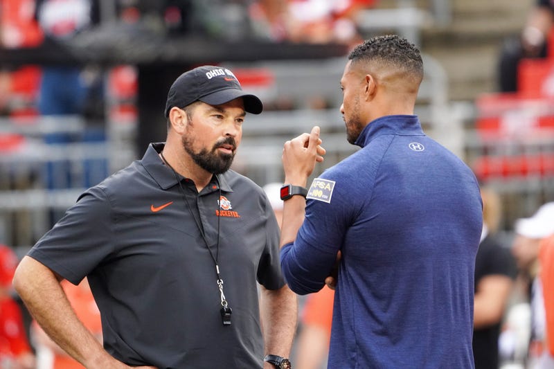 Ohio State coach Ryan Day and Notre Dame coach Marcus Freeman