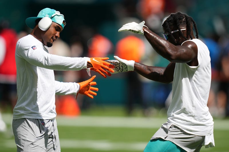 Tyreek Hill and Jaylen Waddle