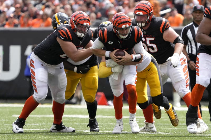 Joe Burrow sacked by the Steelers