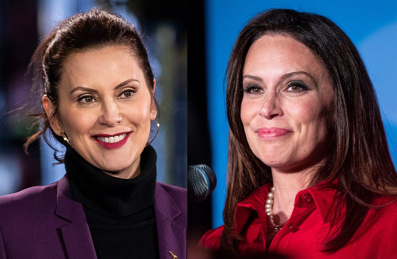 Gretchen Whitmer, left, and Tudor Dixon