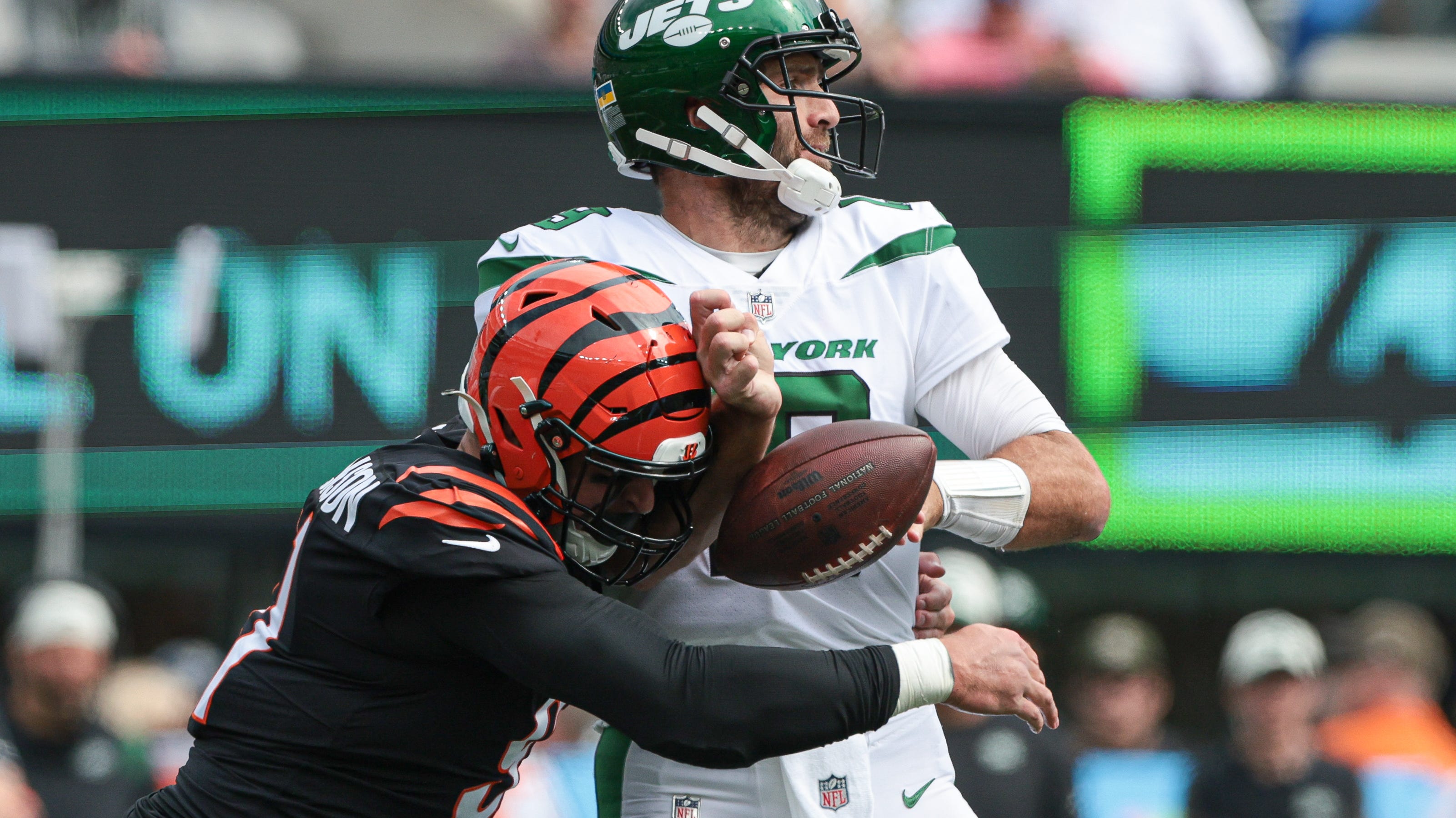 Robert Saleh: struggling Joe Flacco was never in danger of being pulled for Mike White