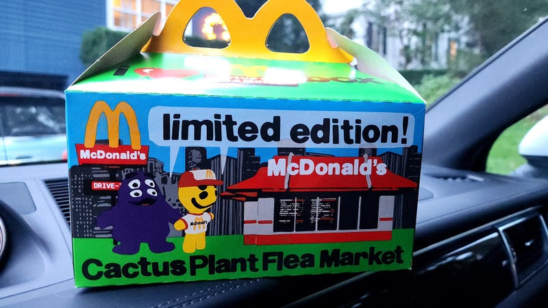 The new adult version of a McDonald's Happy Meal is all about the design from Cactus Plant Flea Market -- that's why the figures have four eyes.