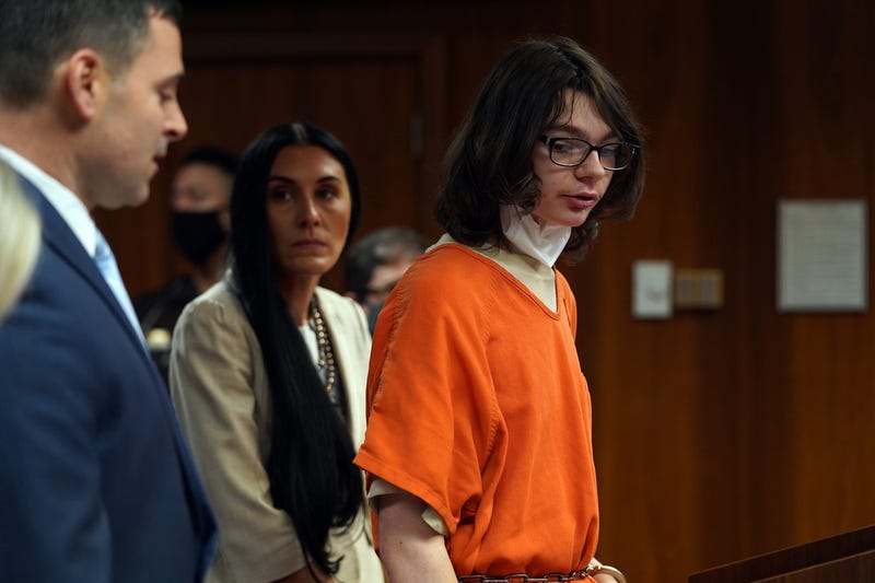 Oxford High School shooting suspect Ethan Crumbley appears in court at the Oakland County Circuit Court in Pontiac on Monday, October 24, 2022.