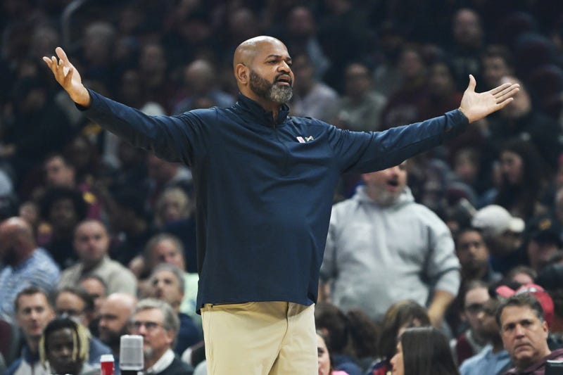 Oct 26, 2022; Cleveland, Ohio, USA; Cleveland Cavaliers head coach J.B. Bickerstaff reacts to a call during the first quarter against the Orlando Magic at Rocket Mortgage FieldHouse.