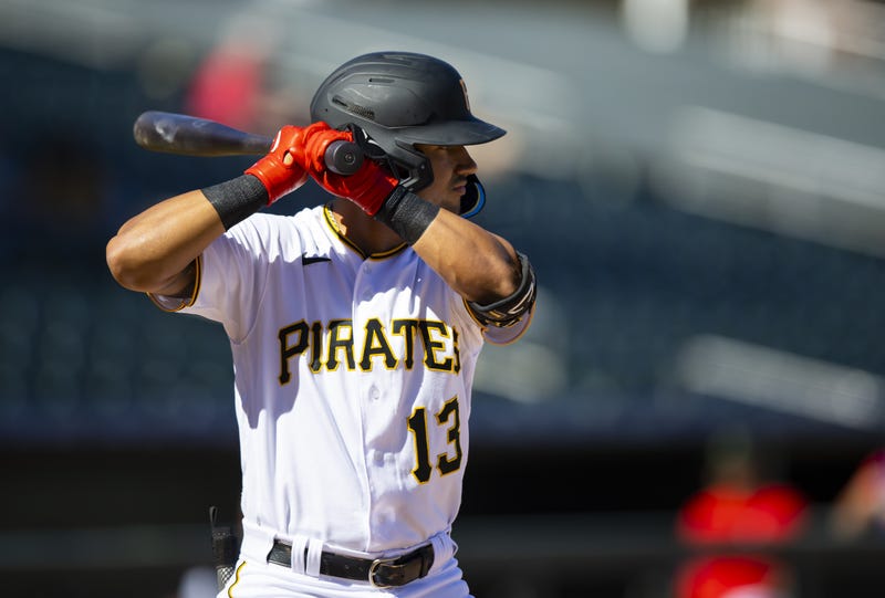Pittsburgh Pirates infielder Nick Gonzales plays for the Surprise Saguaros during an Arizona Fall League baseball game