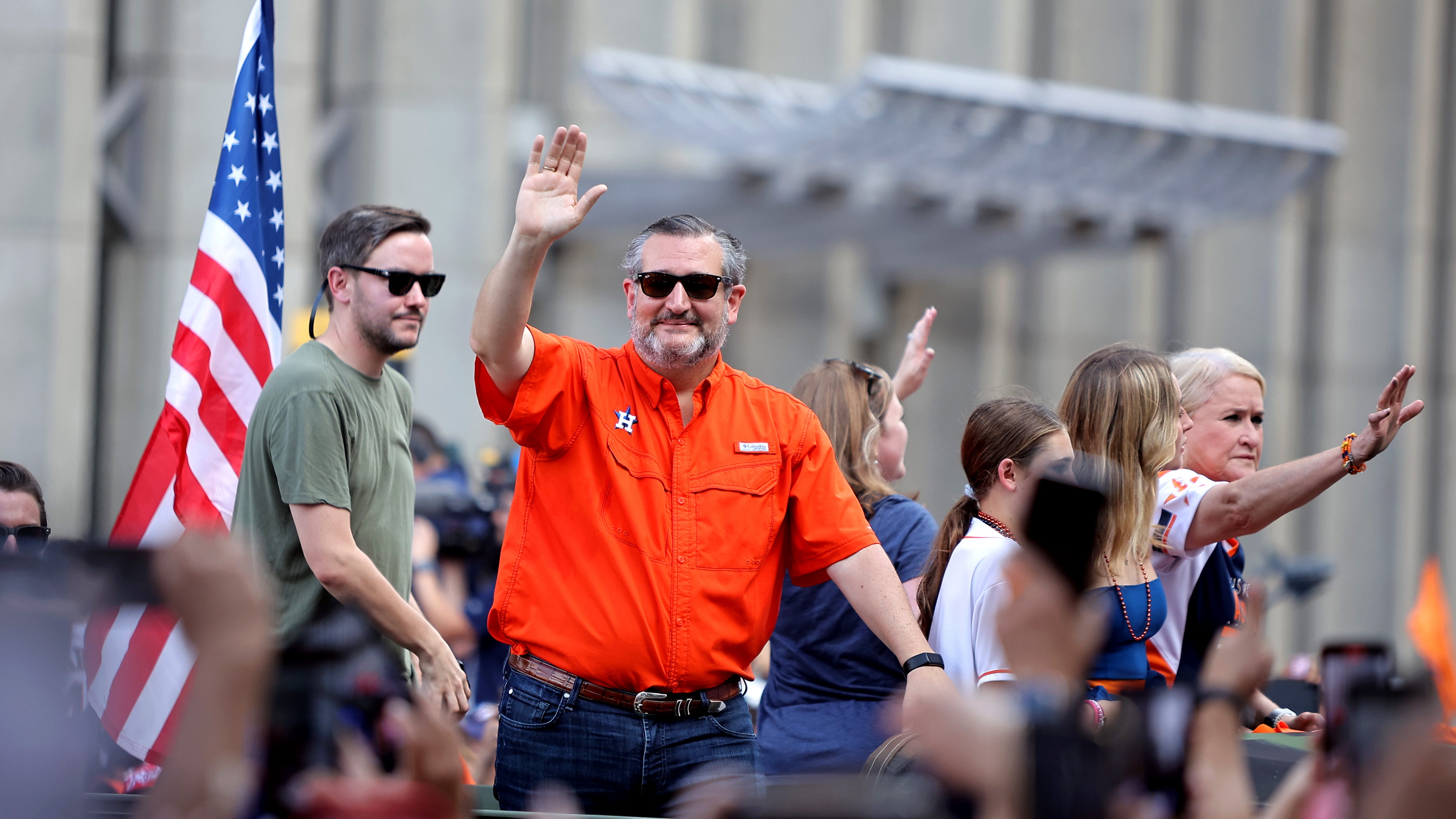 Fan arrested after throwing beer can at Ted Cruz during Astros World Series parade
