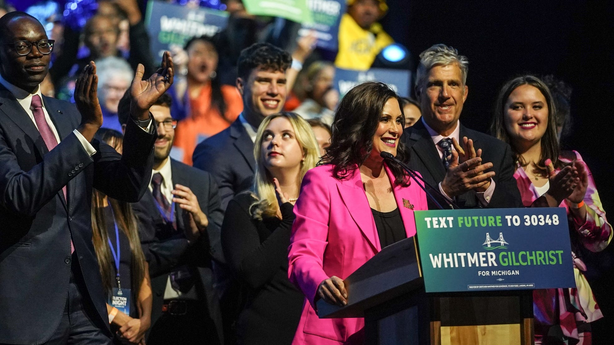 Growing, competing, building: Whitmer paints future for Michigan during address to supporters after securing 2nd term [LISTEN]