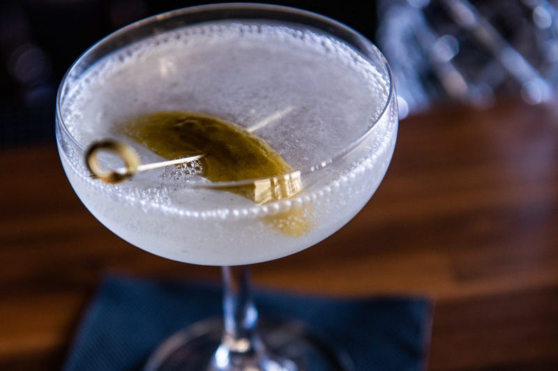 A dirty pickle martini in New York