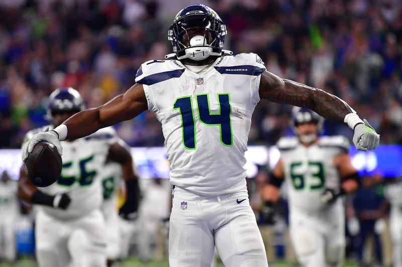 DK Metcalf celebrating for Seattle