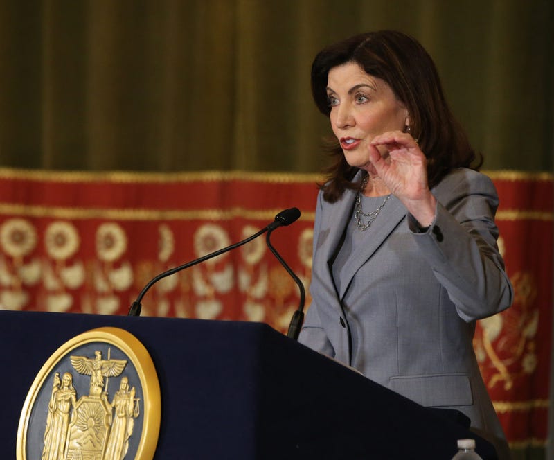 Gov. Kathy Hochul holds a press conference in July 2022