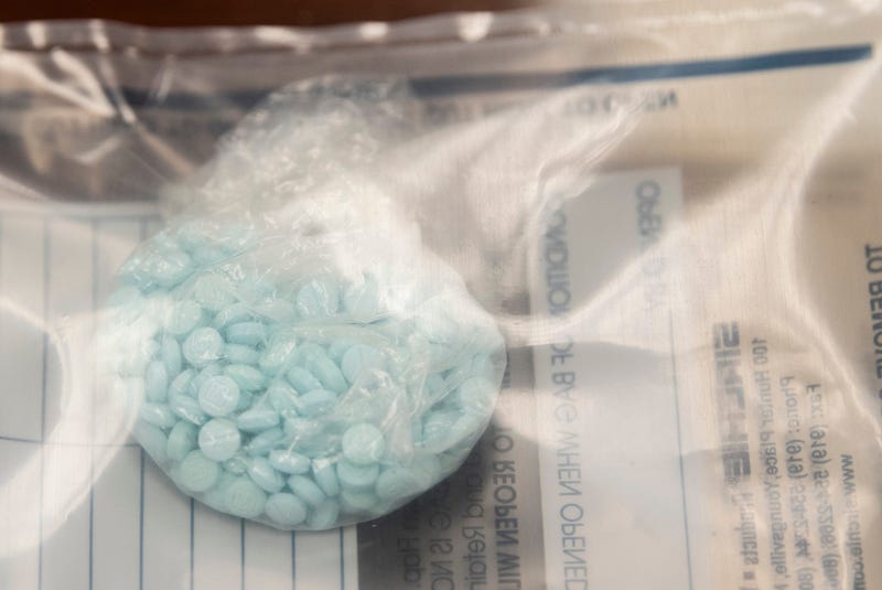 Seized narcotics including fentanyl pills
