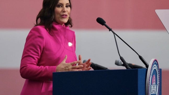 "We're putting the world on notice that your future is here in Michigan," says Whitmer, sworn in for 2nd term as governor