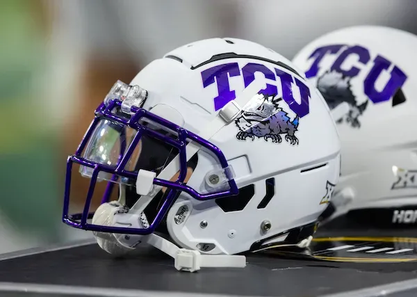 TCU football helmet during the 2022 Fiesta Bowl at State Farm Stadium