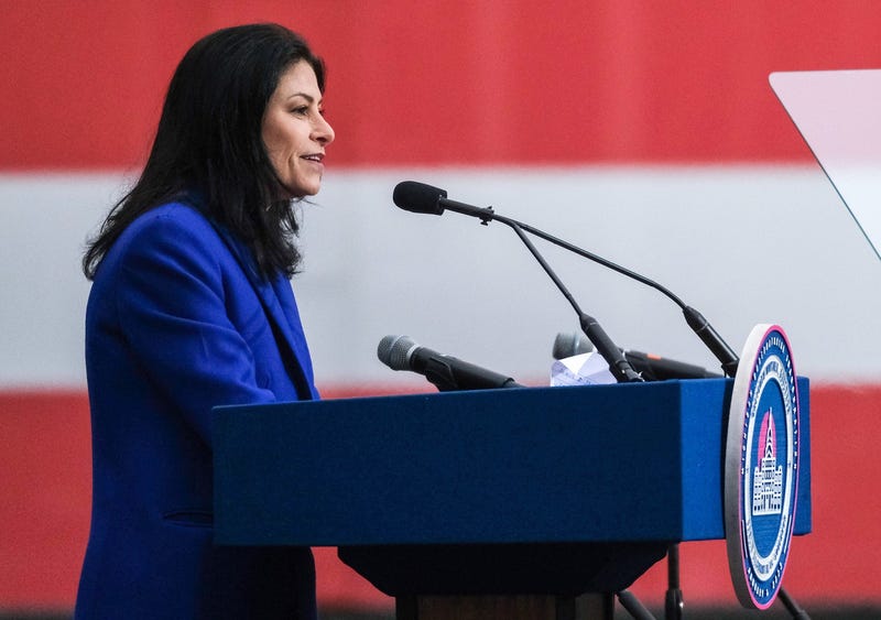 Michigan Attorney General Dana Nessel speaks to the audience after being sworn in at the inauguration ceremony at the Capitol in Lansing Sunday, Jan. 1, 2023