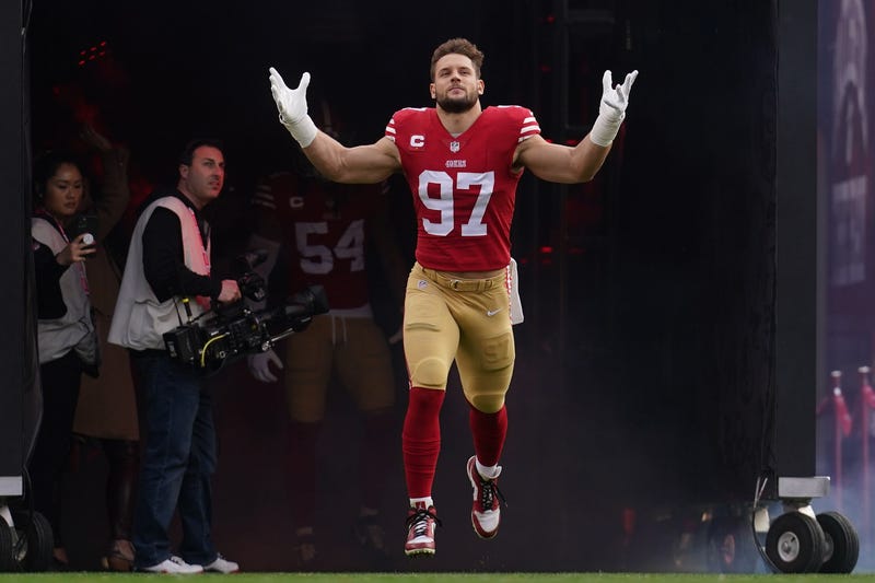 Nick Bosa coming on the field
