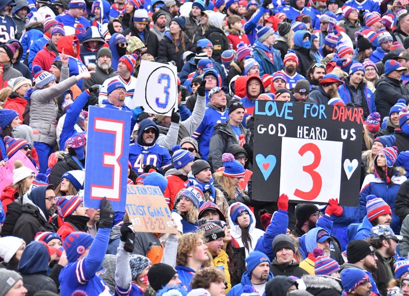 Bills fans supporting Damar Hamlin