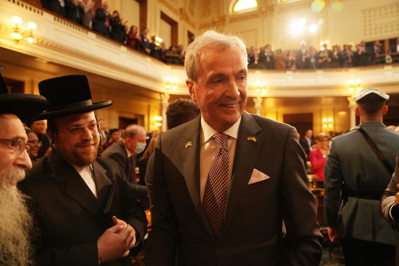 Gov. Phil Murphy arrives to deliver New Jersey's 2023 State of the State address in Trenton, N.J. on January 10, 2023.