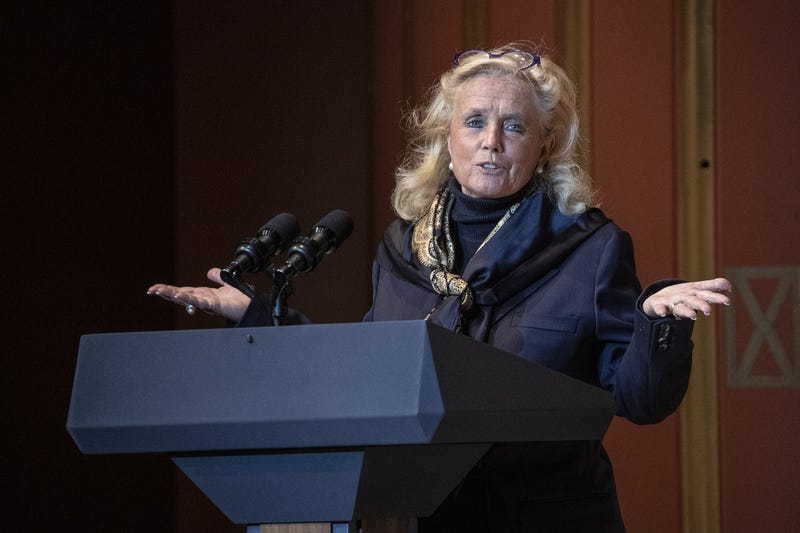U.S Rep. Debbie Dingell speaks before Vice President Kamala Harris speaks at a panel to discuss the Biden-Harris administration's response to climate crisis 