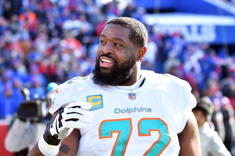 Miami Dolphins offensive tackle Terron Armstead before playing against the Buffalo Bills in a NFL wild card game at Highmark Stadium.