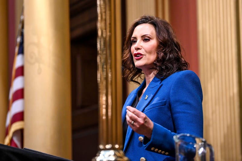 Gov. Gretchen Whitmer speaking at the State of the State address