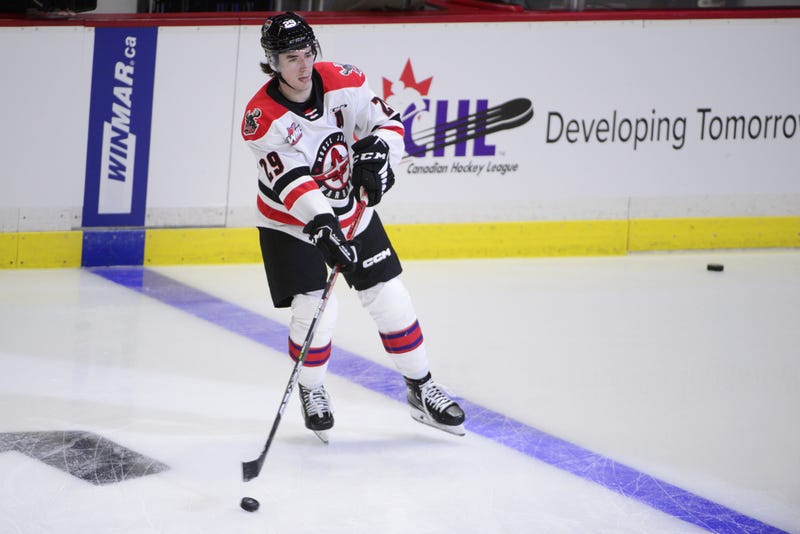 Brayden Yager skating in all-star game