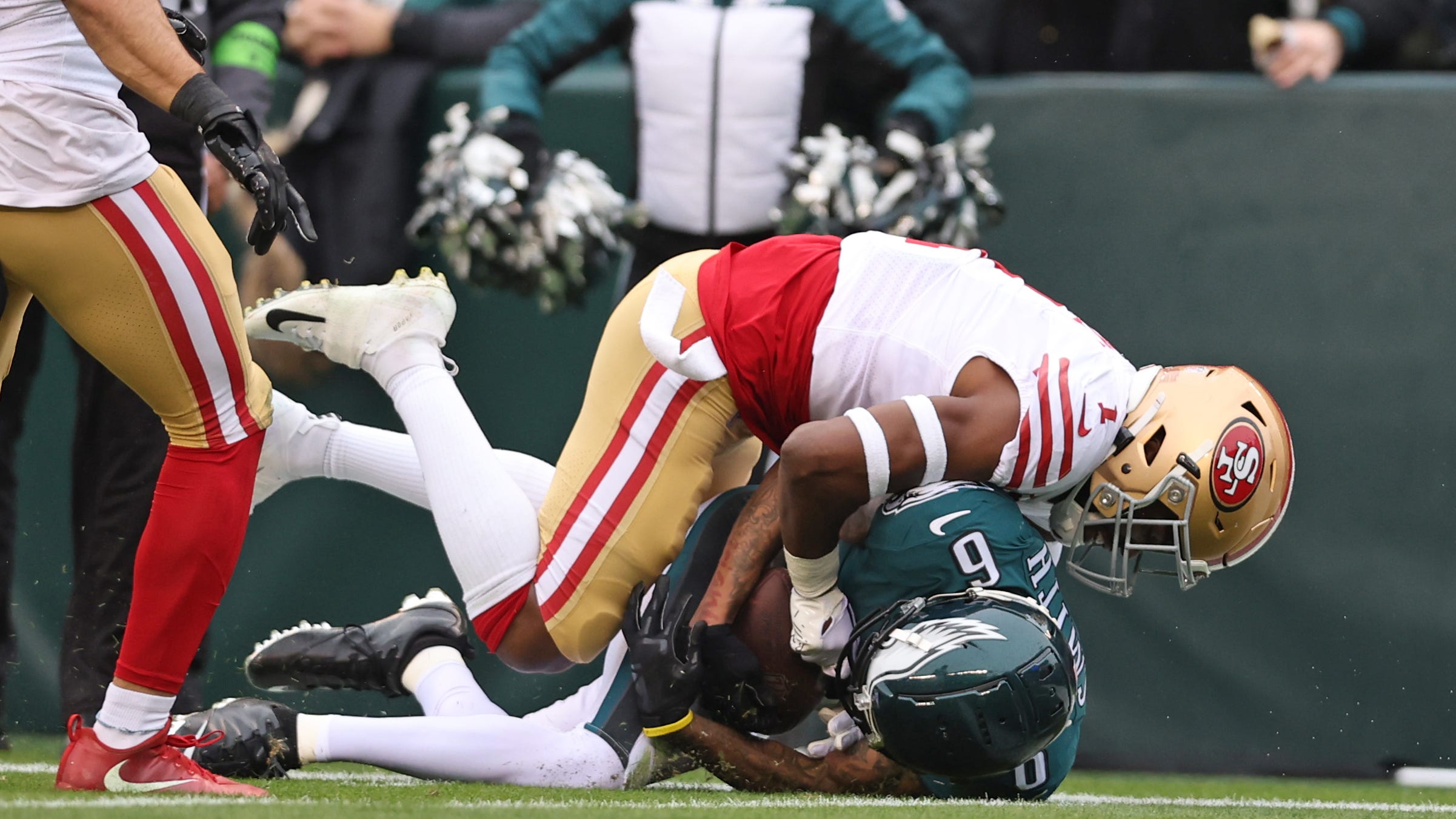 Refs, 49ers appeared to whiff on DeVonta Smith's pivotal reception in NFC title game