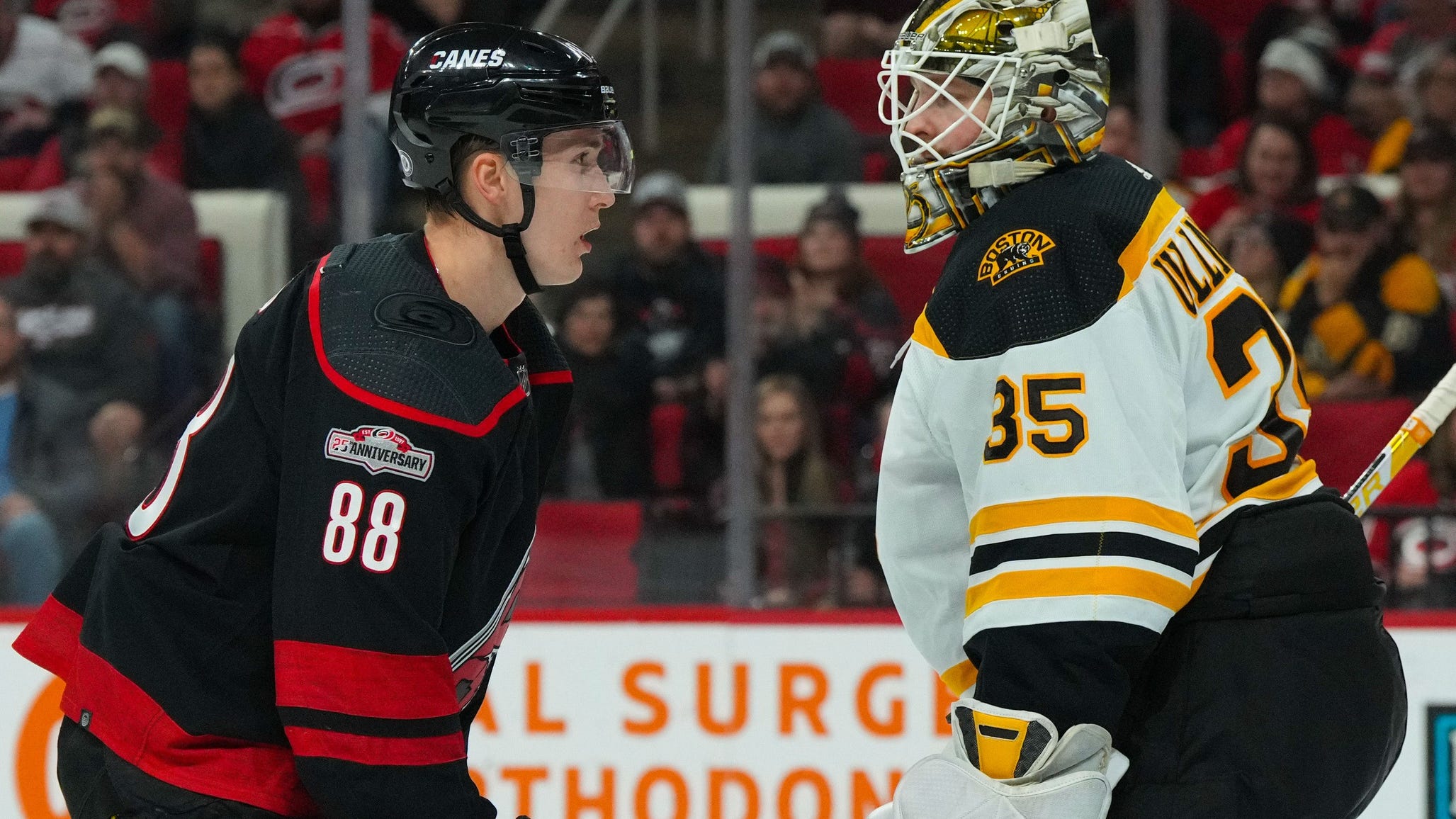 Would a Linus Ullmark-Martin Necas trade make sense for Bruins?