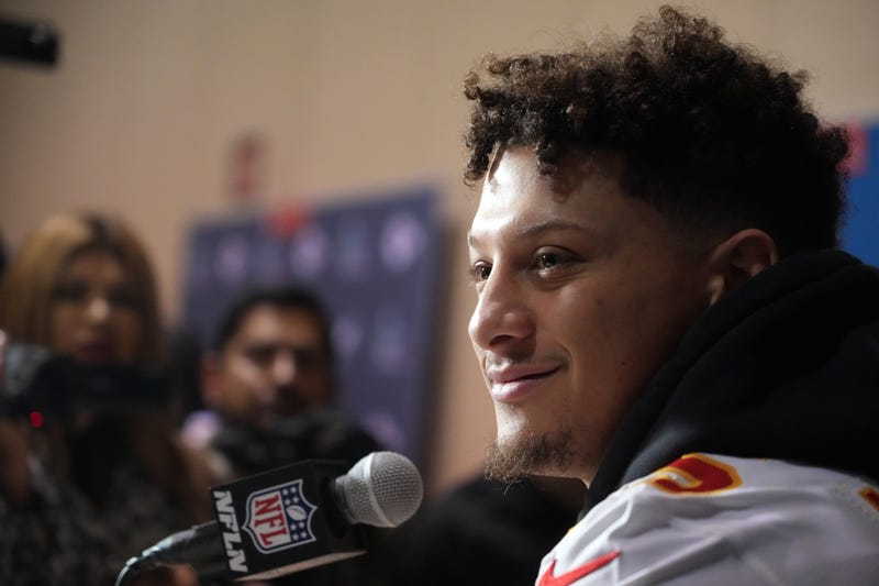 Chiefs QB Patrick Mahomes speaks to reporters