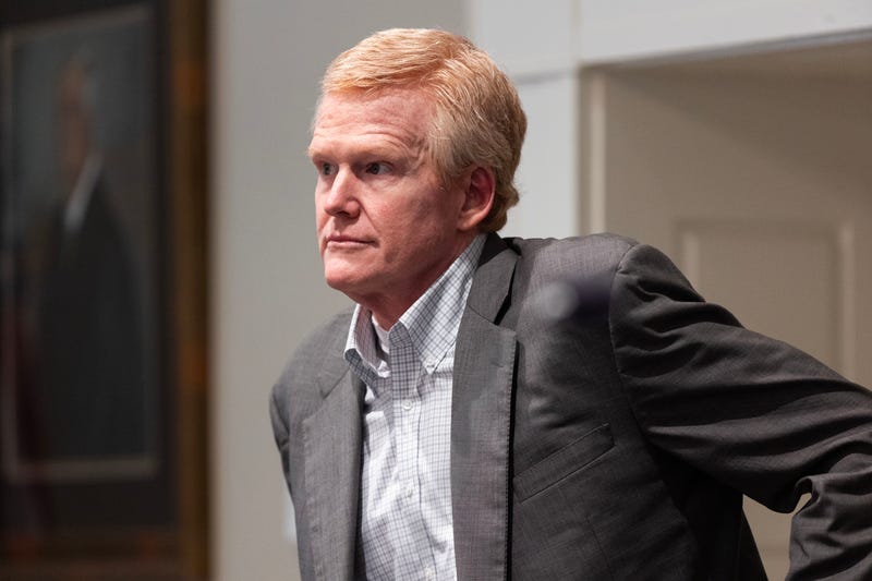 Feb 24, 2023; Walterboro, SC, USA; Alex Murdaugh standings during a break in his trial for murder at the Colleton County Courthouse on Friday, February 24, 2023. Mandatory Credit: Joshua Boucher/Pool-USA TODAY NETWORK