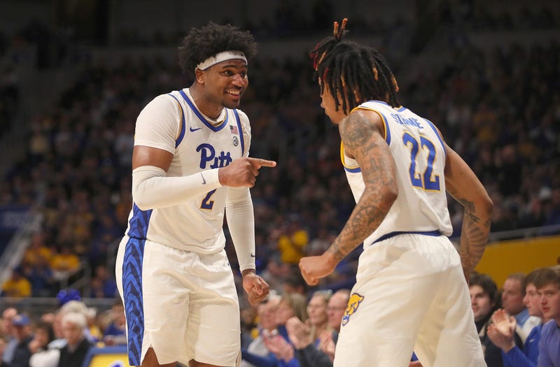 Blake Hinson and NIke Sibande celebrating