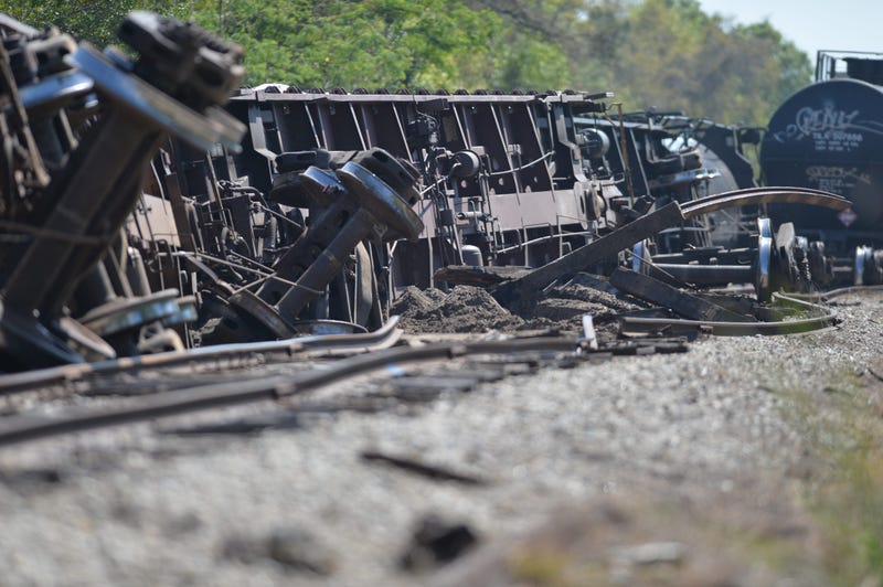 A train carrying sheetrock and thousands of gallons of liquid propane gas derailed at 301 Boulevard East and 16th street on Tuesday, Feb. 28, 2023. There were no injuries reported and there has been no evidence for a leak, officials said. Sar Train Derailed 002