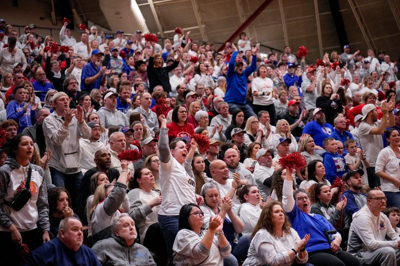 Fans at a high school basketball game in Ohio