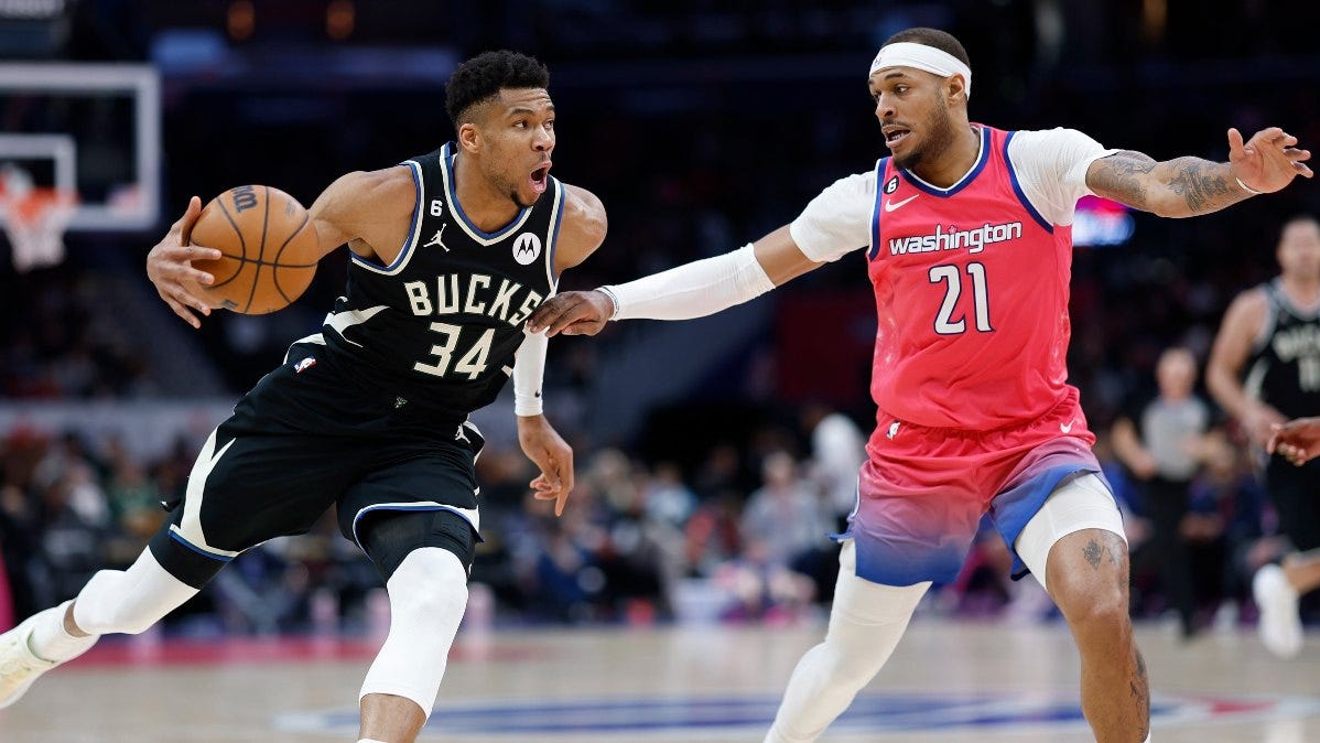 Giannis Antetokounmpo triple-double helps Bucks outlast Wizards 117-111