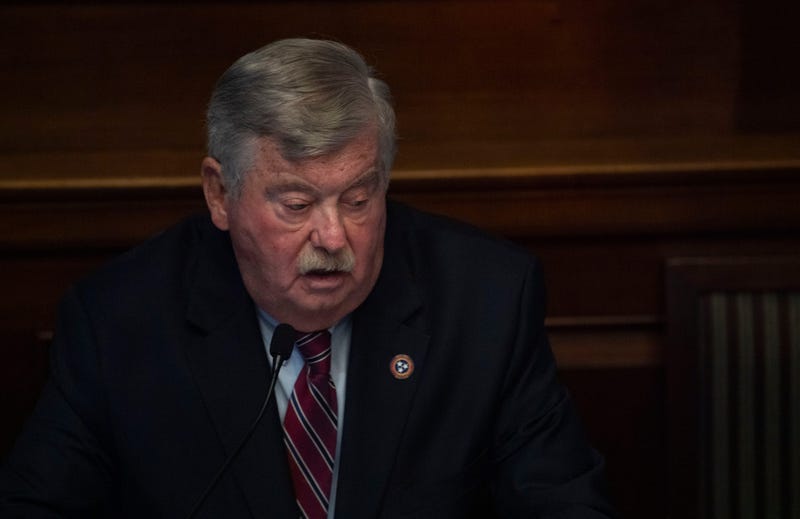 ILt. Gov. Randy McNally, R-Oak Ridge, speaker of the state Senate, speaks during session at the State Capitol building in Nashville , Tenn., Monday, March 13, 2023. Tennessee Lt Gov Randy Mcnally 001