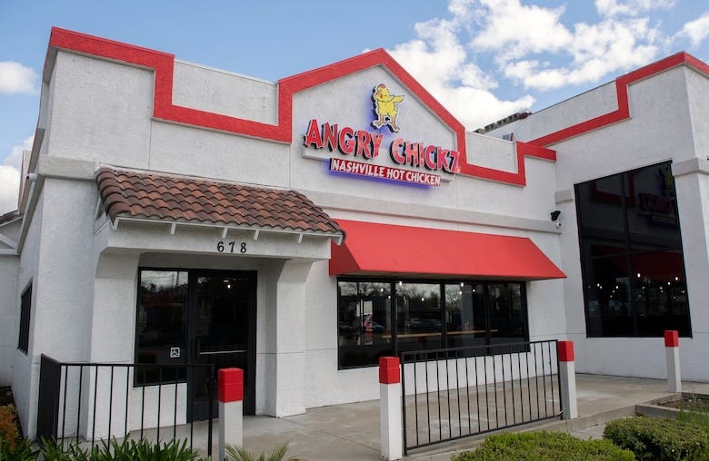 Angry Chickz is located in the Eastland Plaza shopping center in Stockton