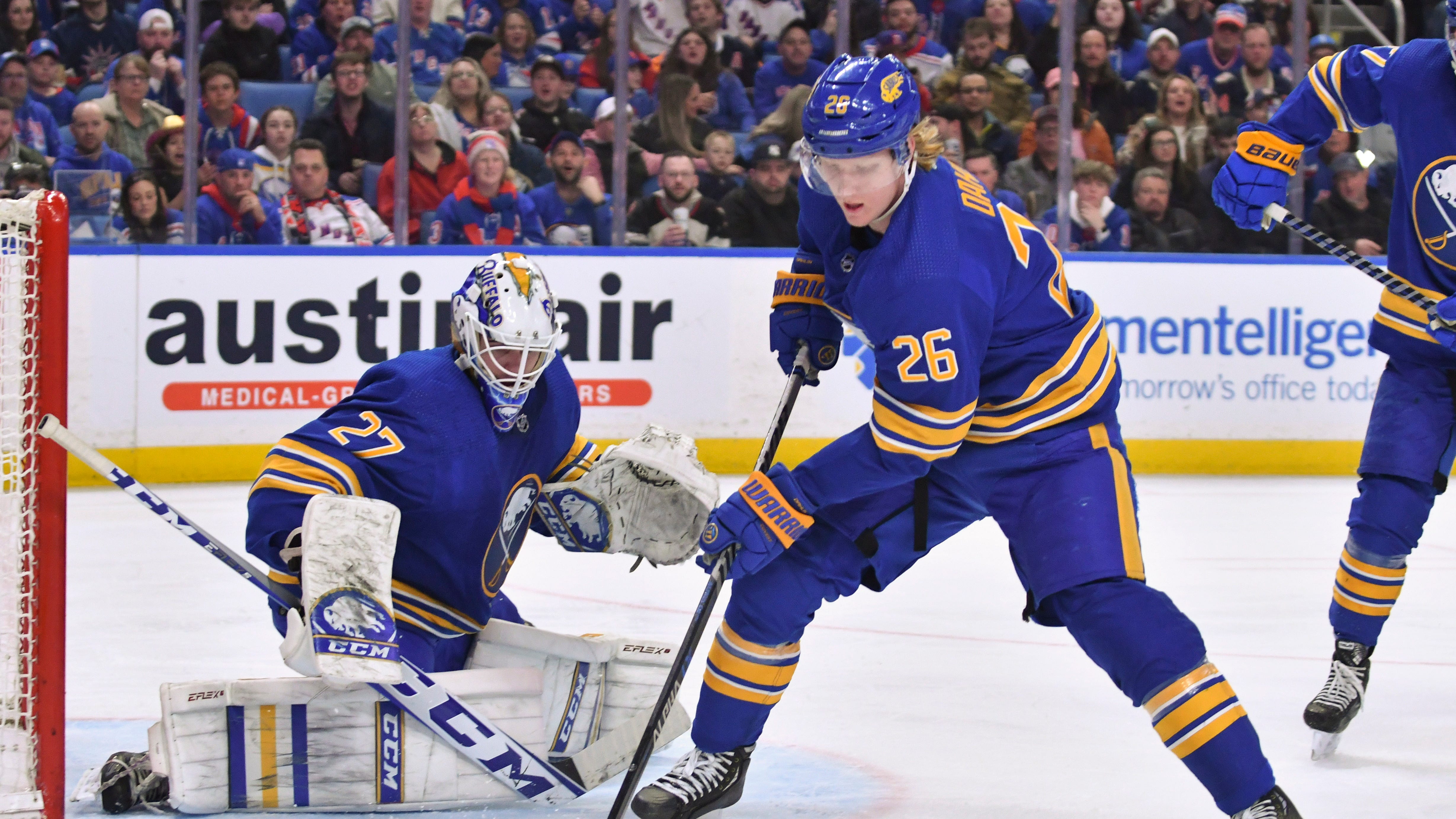 Sabres earn overtime win in Levi's debut over Rangers