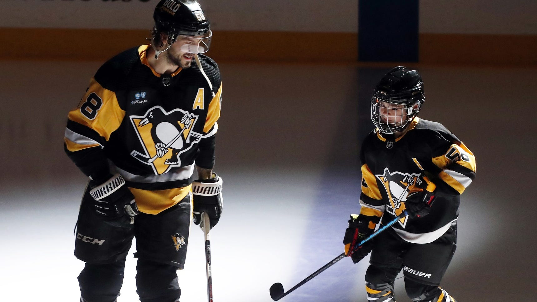 An introduction by his son part of Pens honoring Kris Letang