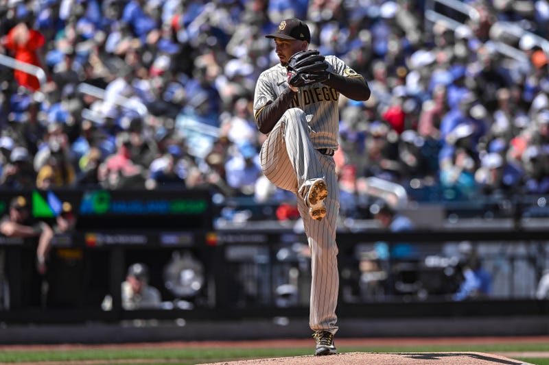 San Diego Padres starting pitcher Blake Snell (4) pitches against the New York Mets during the first inning at Citi Field.