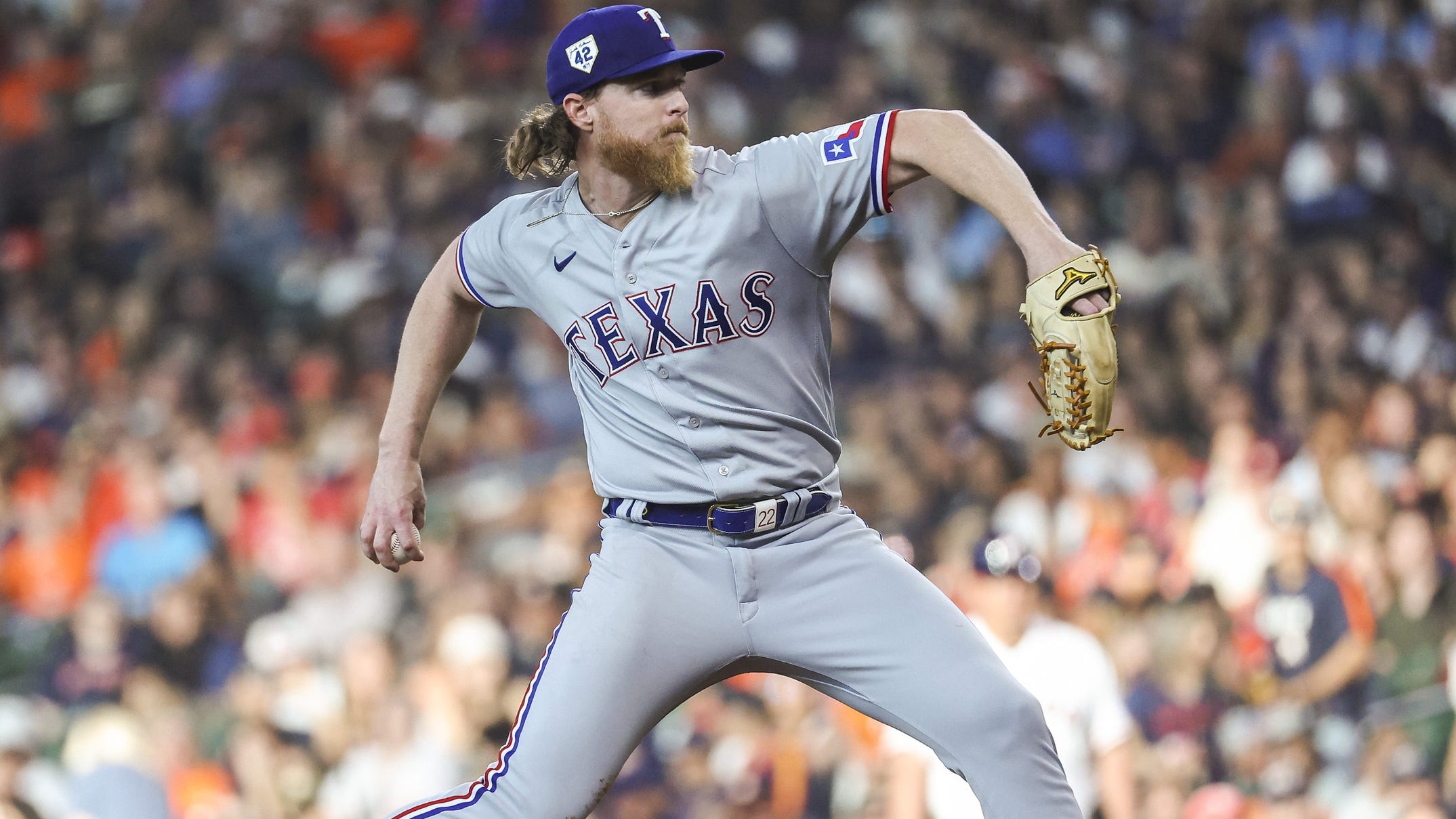 Rangers SP Jon Gray on getting hit on pitching elbow, City Connect Uniforms