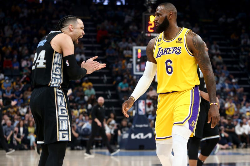 Grizzlies F Dillon Brooks and Lakers F LeBron James