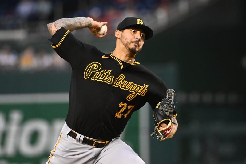Vince Velasquez pitching for Pirates