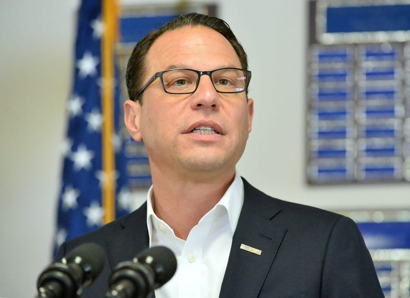 Pennsylvania Governor Josh Shapiro speaks during a visit to the Erie West Senior Center.