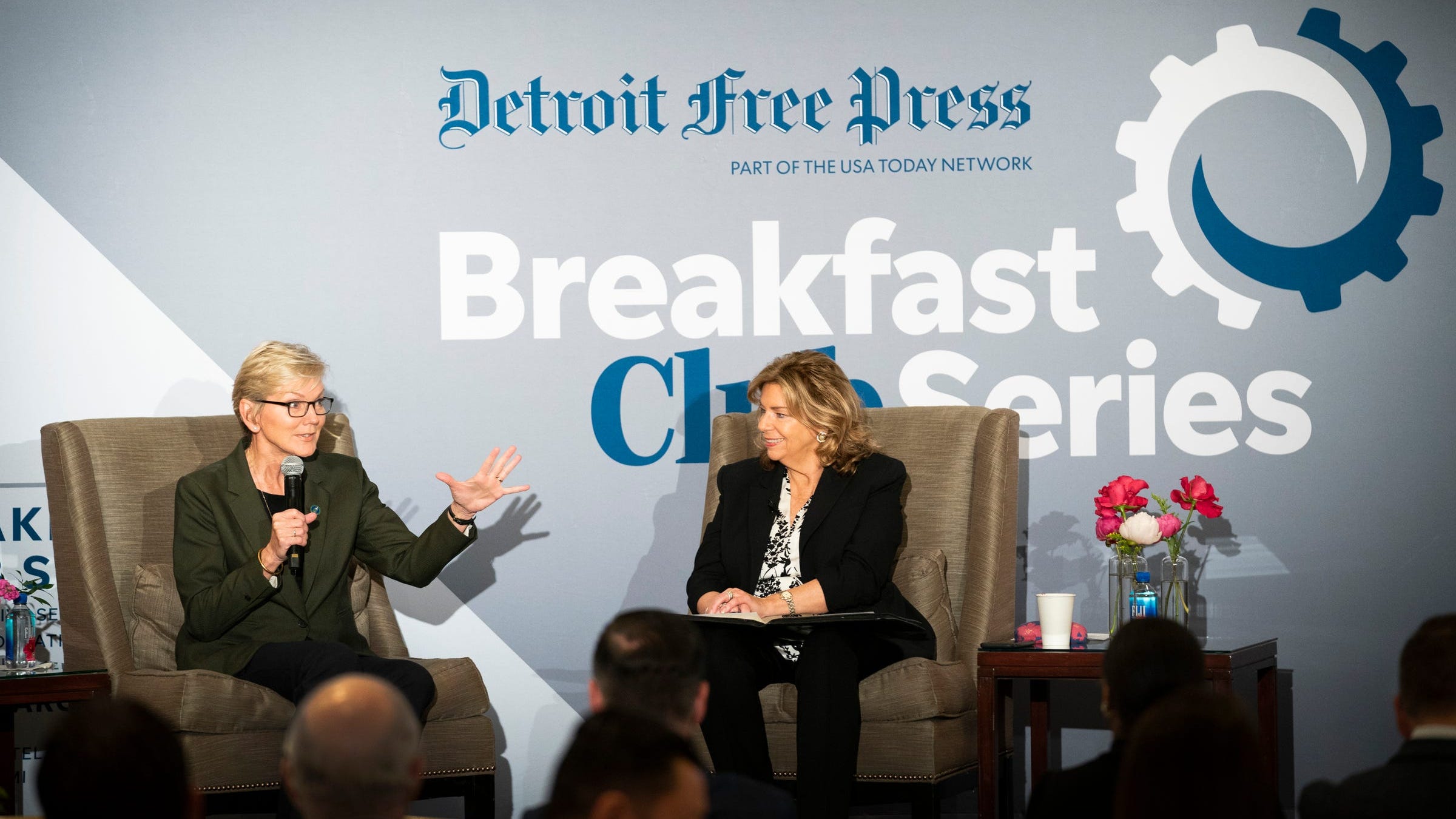 U.S. Secretary of Energy and former Mich. Governor Jennifer Granholm tells sold out crowd that move to EVs doesn't need to mean job losses