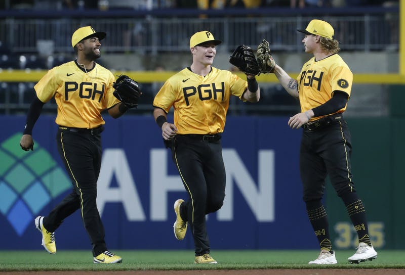 Pirates celebrate after win