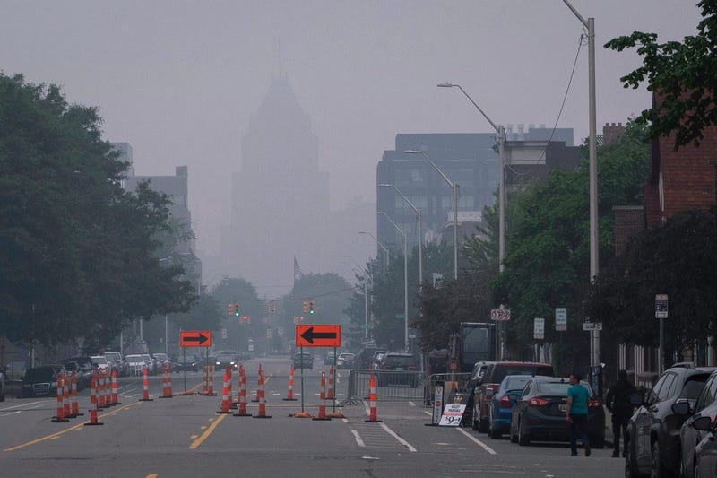 Michiganders woke up to an thick blanket of Canadian wildfire smoke and fog on Wednesday morning like an eerie episode of the "Twilight Zone" that brought visibility restrictions for drivers and air quality values that skyrocketed into the 'hazardous' range.