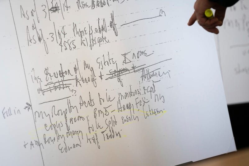 Englarged view of Aretha Franklin's 2014 will