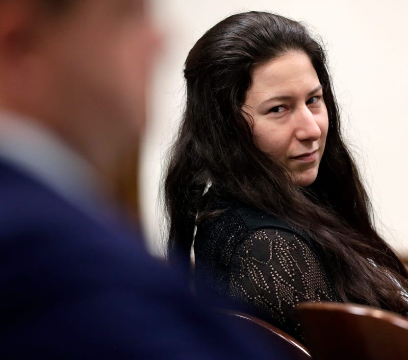 Taylor Schabusiness, who is charged with killing and dismembering her friend, is pictured during her trial in Brown County Circuit Court on July 25, 2023, in Green Bay, Wis.
