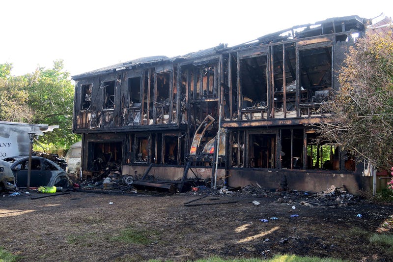 The burned shell of 507 Buttonwood Dr. in Lacey Township, NJ, is shown on Aug. 2, 2023.