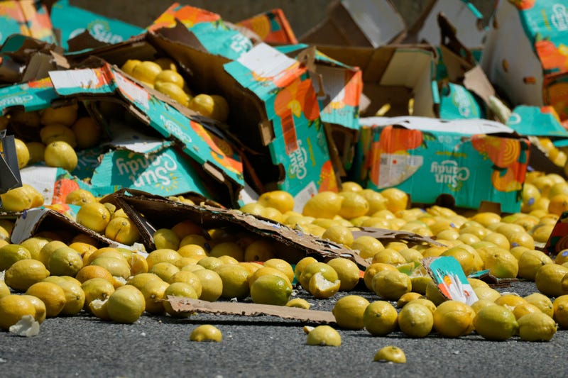 A tractor trailer hauling lemons lost its trailer over the jersey barrier striking an on coming vehicle in the southbound lanes of Route 17 in Mahwah, NJ on Wednesday Aug. 2, 2023